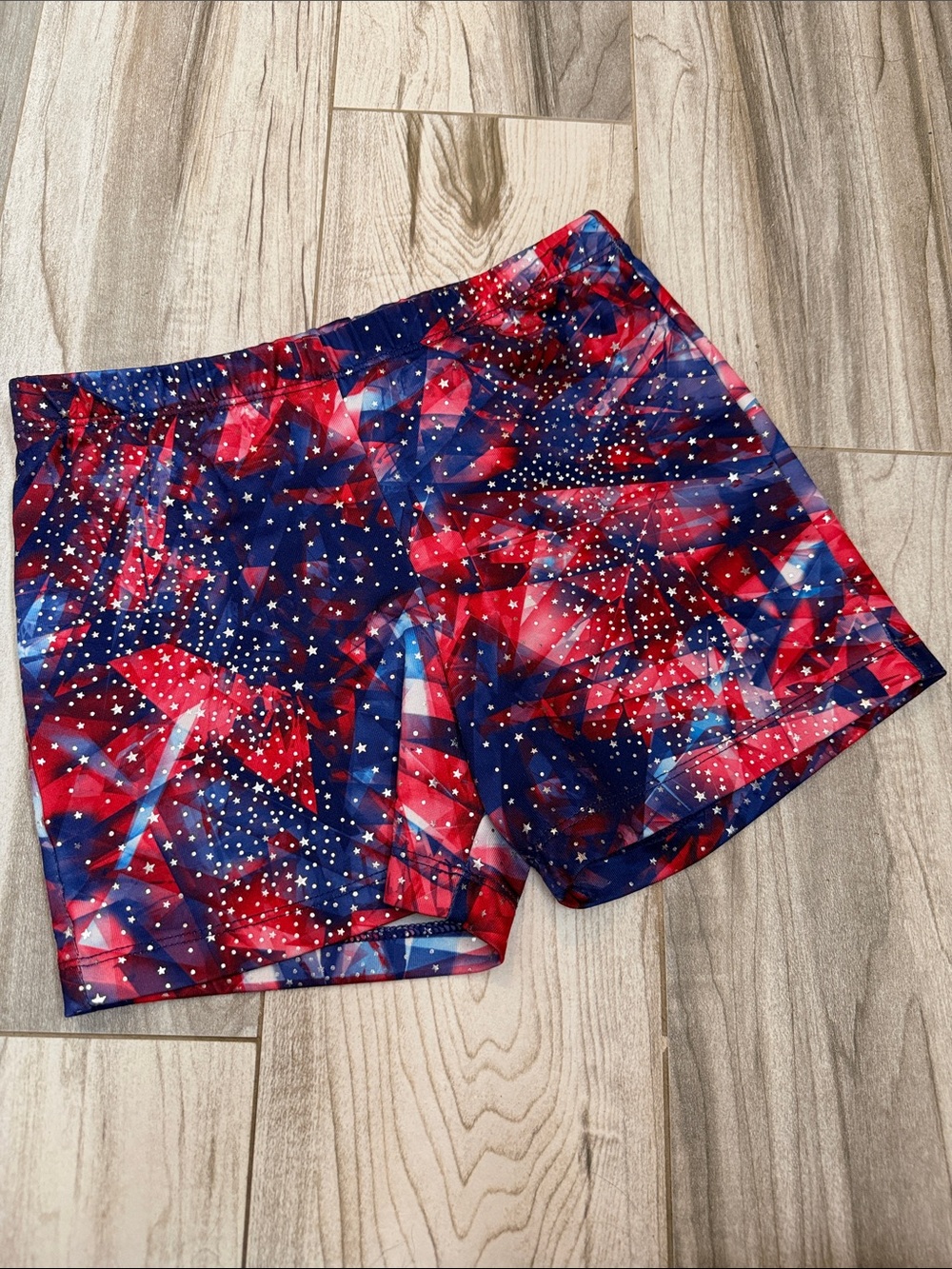 Danskin Girls Red and Blue Star Print Athletic Shorts